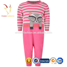 High Quality Baby Stripe Cashmere Knitted Romper Patterns with Fox